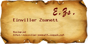 Einviller Zsanett névjegykártya